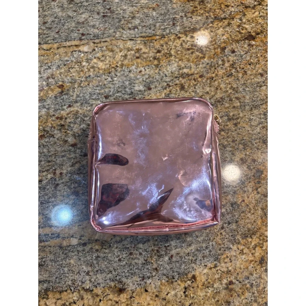 Stoney Clover Lane‎ OG Pink Chrome Mini Pouch with Jetsetter Patch